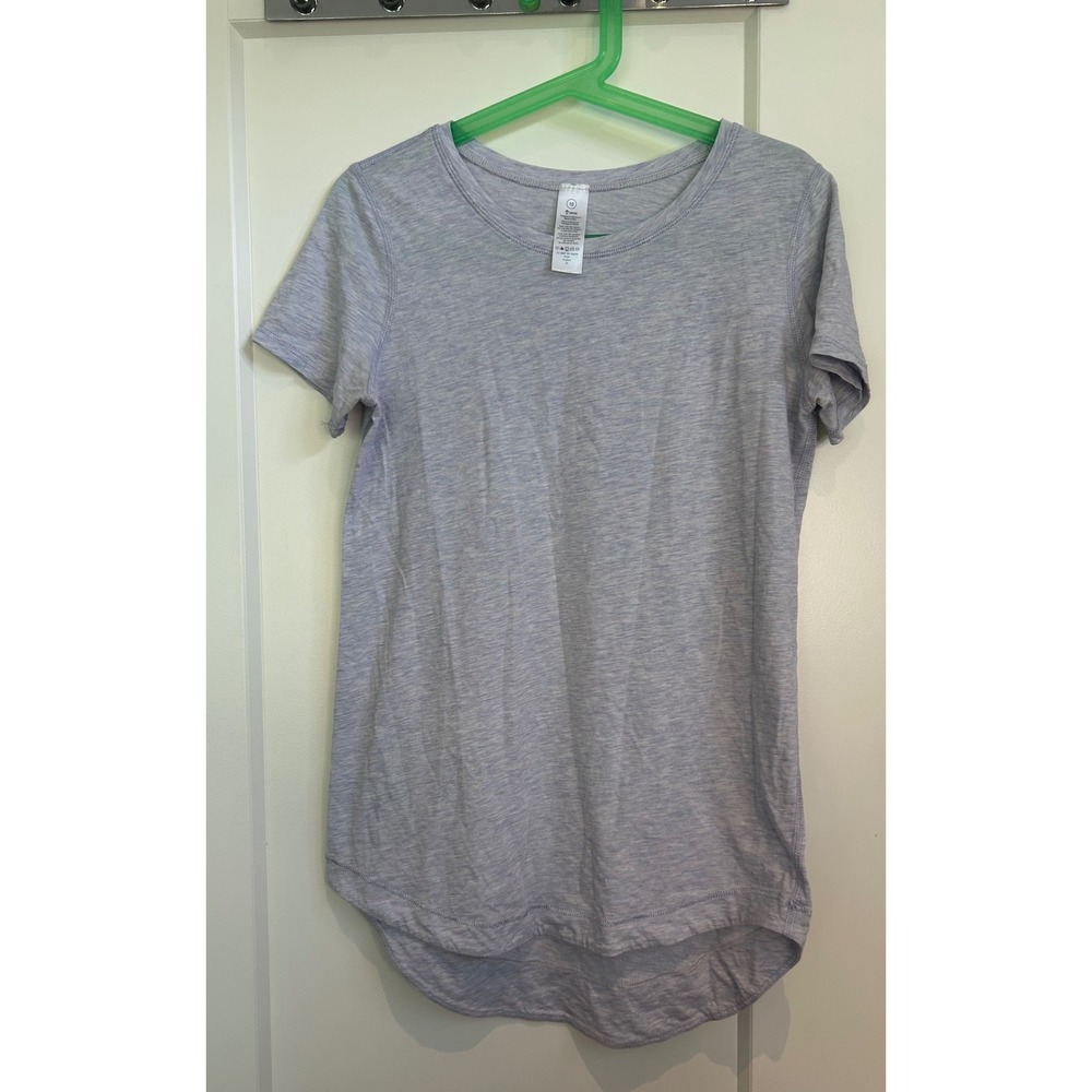 Ivivva Girls Size 10 Heathered Light Purple Short Sleeve High Low Athletic Tee